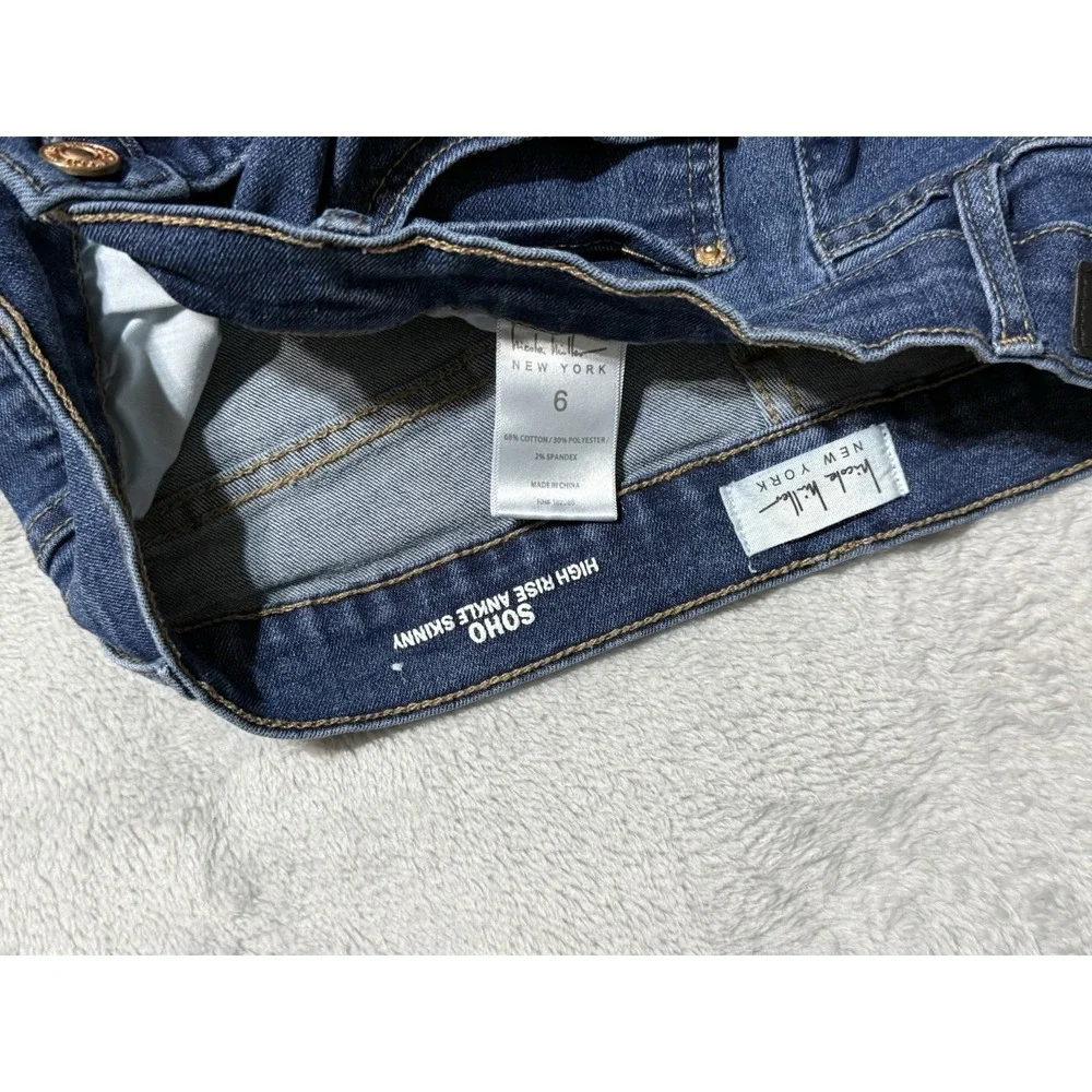 Nicole Miller Jeans Womens 6 Blue SOHO‎ High Rise Ankle Skinny 28x26